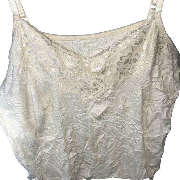 Banana Republic Tops - Vintage 90s Y2K Babydoll Cami Large Crinkle Long Lace Romantic Fairy Coquette